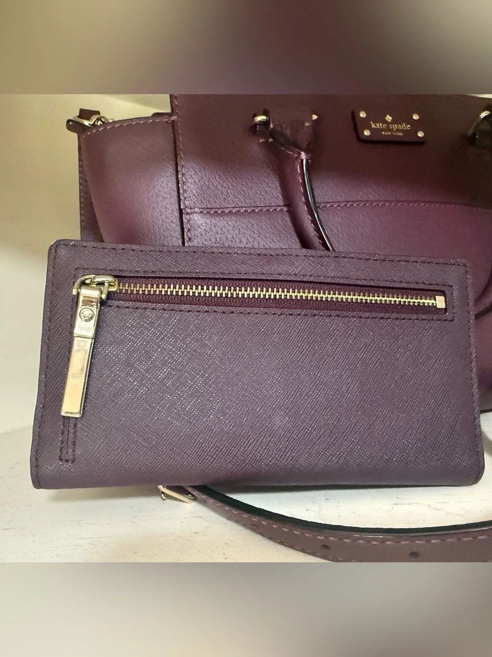 kate spade Plum Leather Wallet - Picture 2 of 10